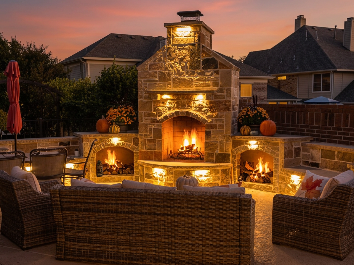 Fireplace & Firepits — custom outdoor build by Exterior Innovation